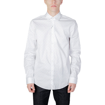 textil Hombre Camisas manga larga Calvin Klein Jeans TWILL 2 COLOR PRINT K10K112104 Blanco