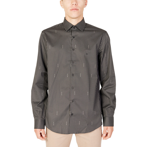 textil Hombre Camisas manga larga Calvin Klein Jeans TWILL LOGO STRIPE FI K10K112108 Negro