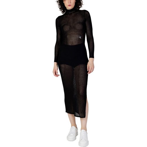textil Mujer Vestidos largos Calvin Klein Jeans SHEER TIGHT SWEATER J20J222275 Negro