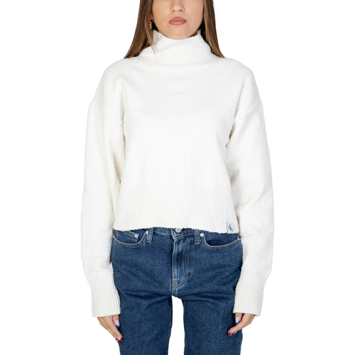 textil Mujer Jerséis Calvin Klein Jeans BOUCLE HIGH NECK SWE J20J221972 Blanco