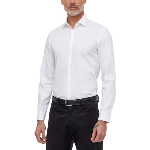 textil Hombre Camisas manga larga Calvin Klein Jeans STRETCH COLLAR 2COLO K10K112299 Blanco