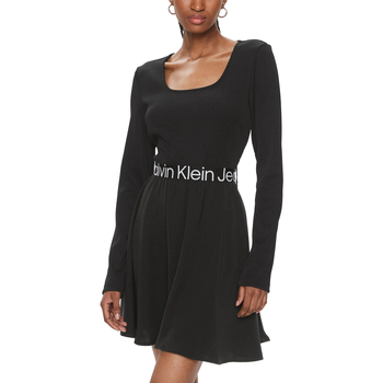 textil Mujer Vestidos cortos Calvin Klein Jeans LOGO ELASTIC LONG J20J222523 Negro