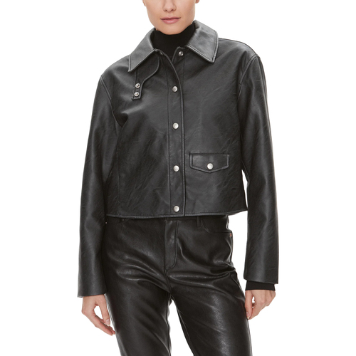 textil Mujer Chaquetas Calvin Klein Jeans SHORT FAUX LEATHER J20J222553 Negro