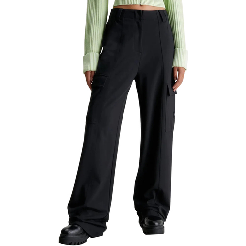 textil Mujer Pantalones fluidos Calvin Klein Jeans HIGH RISE MILANO J20J222605 Negro