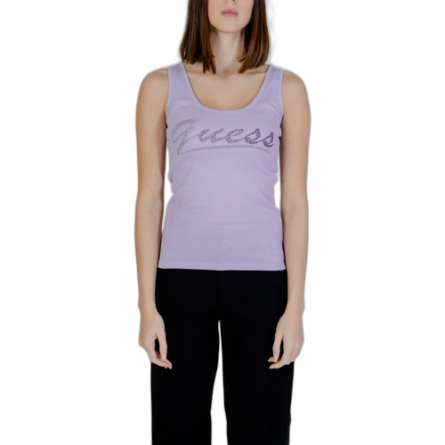 textil Mujer Camisetas sin mangas Guess LOGO TANK W4GP16 K1814 Violeta