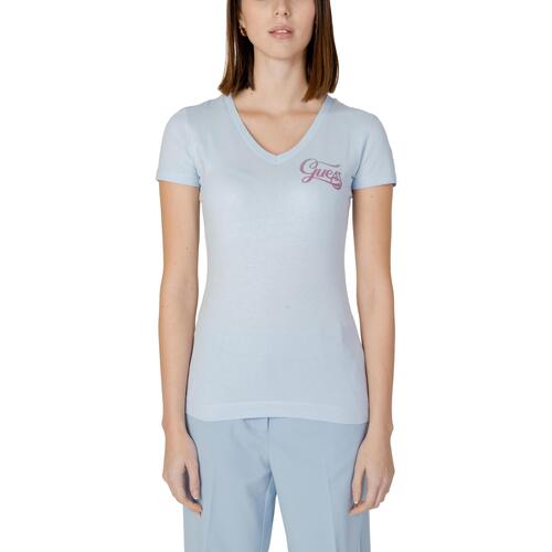 textil Mujer Camisetas manga corta Guess SS VN SHADED GLITTER W4RI55 J1314 Azul