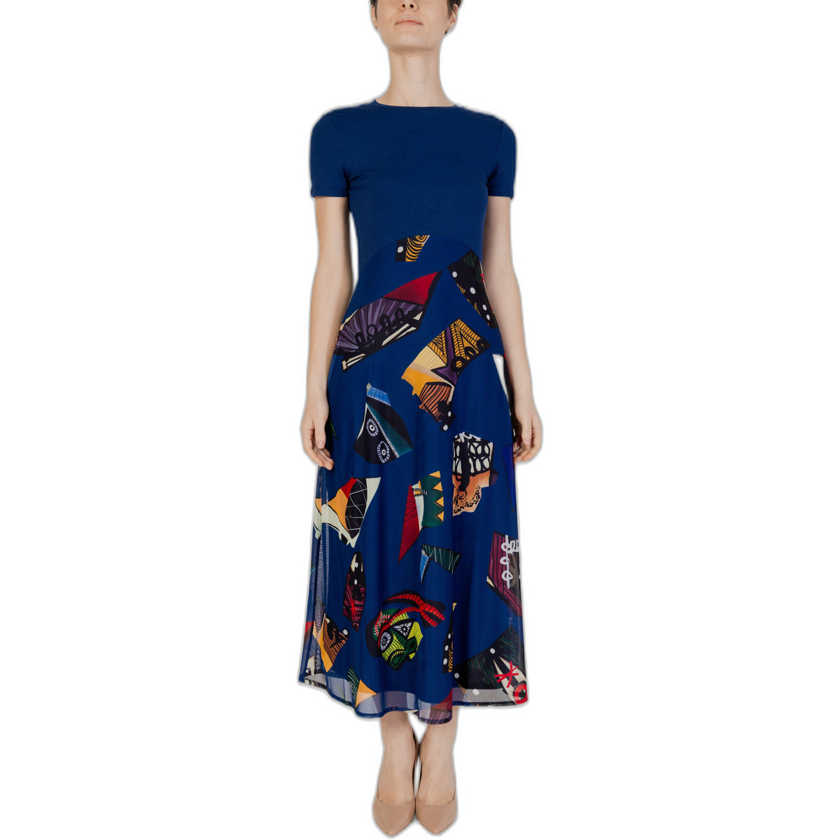 textil Mujer Vestidos largos Desigual LIN LACROIX 24SWVK47 Azul