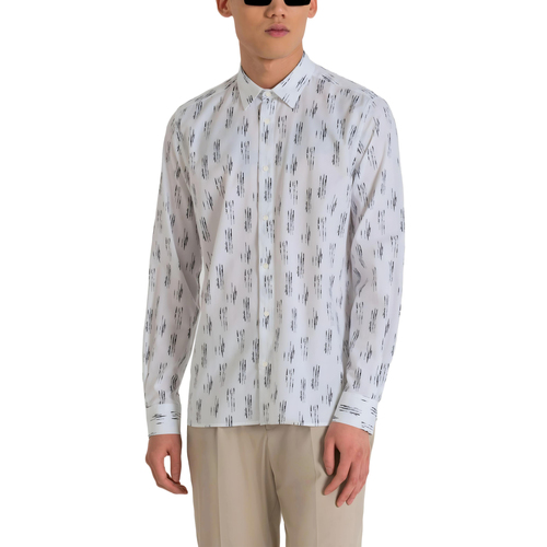 textil Hombre Camisas manga larga Antony Morato BARCELONA MMSL00614-FA430593 Blanco