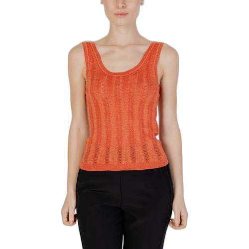 textil Mujer Camisetas sin mangas Jacqueline De Yong Jdybeauty S/L Glitter Struc Knt 15317345 Naranja