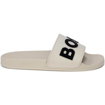 Zapatos Hombre Zuecos (Mules) BOSS Kirk_Slid_rblg_N 50498241 Blanco
