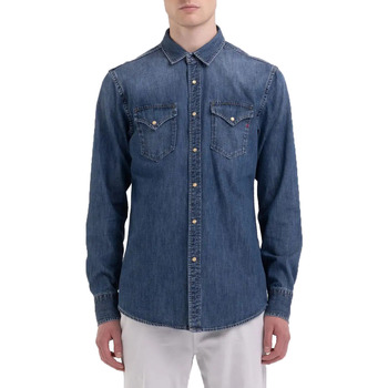 textil Hombre Camisas manga larga Replay M4860B.000.26C 62A Azul
