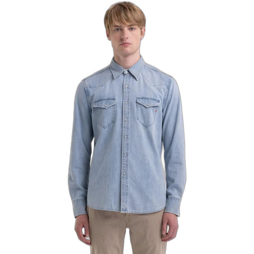 textil Hombre Camisas manga larga Replay M4981 .000.26C 64A Azul