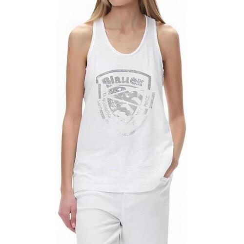 textil Mujer Camisetas sin mangas Blauer 24SBLDH03337 Blanco