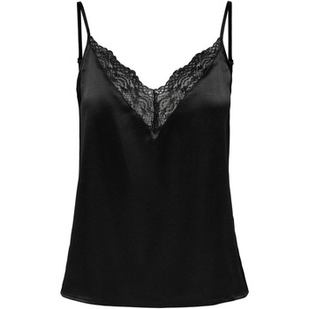 textil Mujer Camisetas sin mangas Only ONLVICTORIA SL LACE MIX SINGLET WVN 15287104 Negro