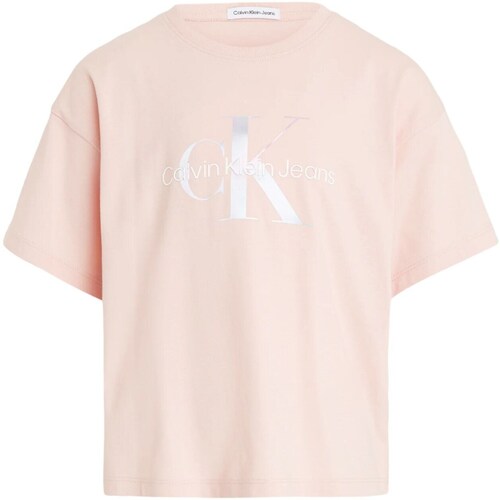 textil Niña Camisetas manga corta Calvin Klein Jeans IG0IG02434 Rosa