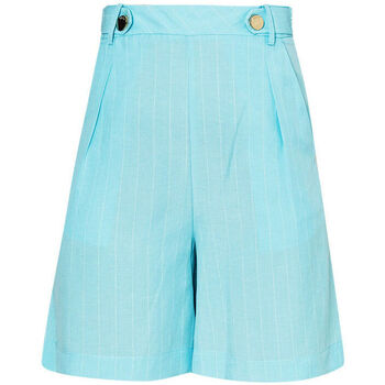 textil Mujer Shorts / Bermudas Liu Jo Bermudas en mezcla de lino a rayas Azul