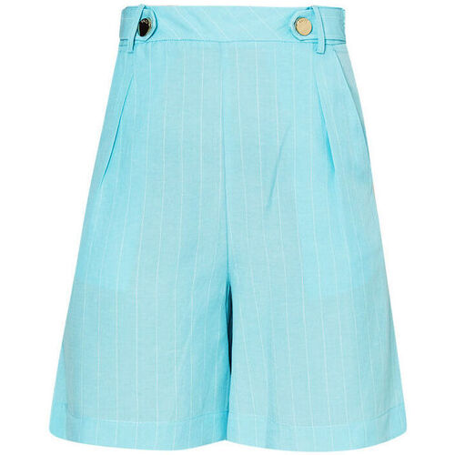 textil Mujer Shorts / Bermudas Liu Jo Bermudas en mezcla de lino a rayas Azul