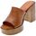 Zapatos Mujer Sandalias Tsakiris Mallas Mules Donna Cuoio Cecilia-836 Marrón