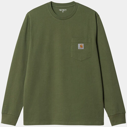 textil Camisetas manga corta Carhartt Camiseta Carhartt verde Pocket T-Shirt K Verde