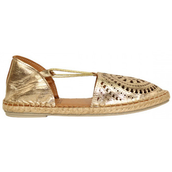 Zapatos Mujer Mocasín Top3 elasticos con piso yute y adorno troquelado Oro