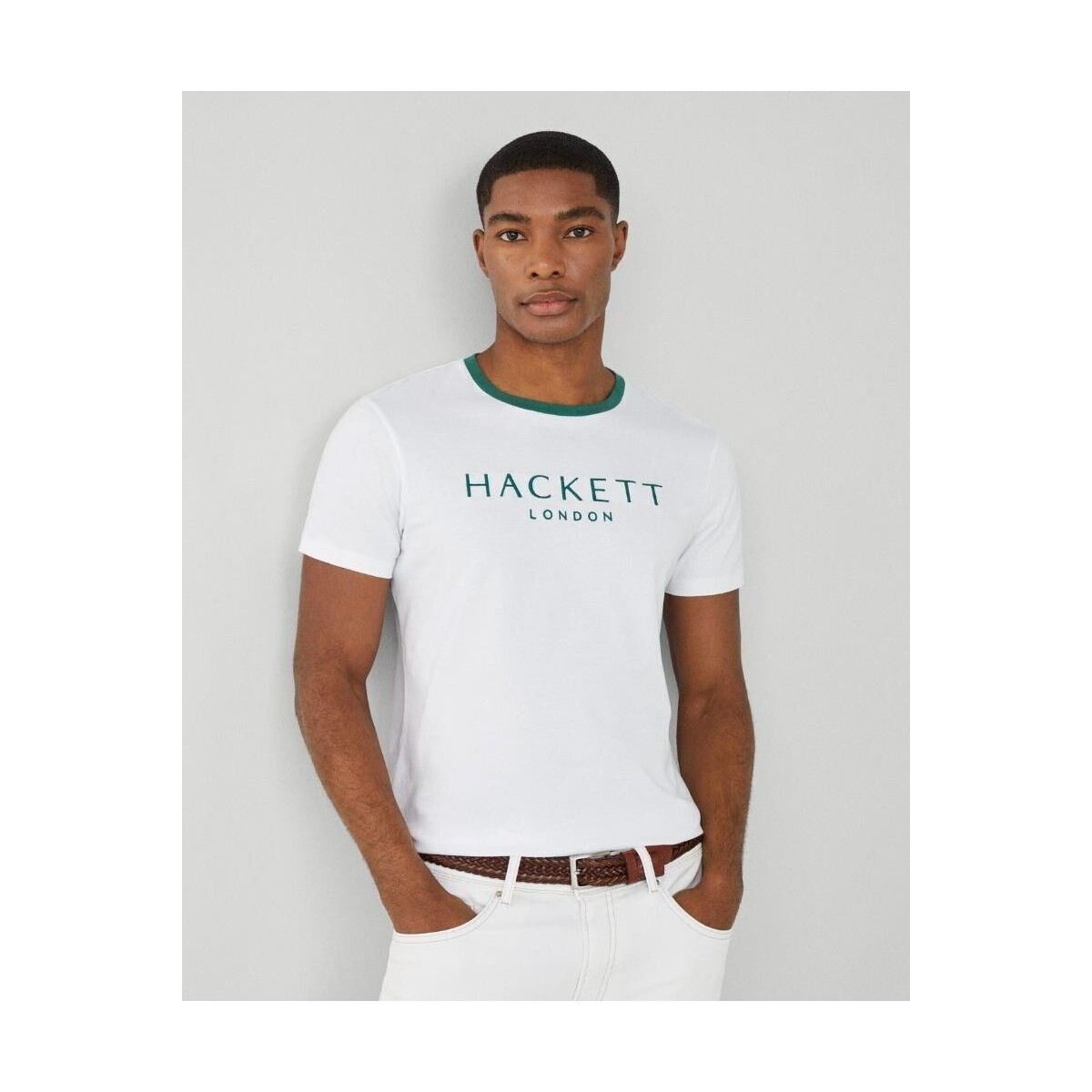 textil Hombre Camisetas manga corta Hackett HM500797 HERITAGE Blanco