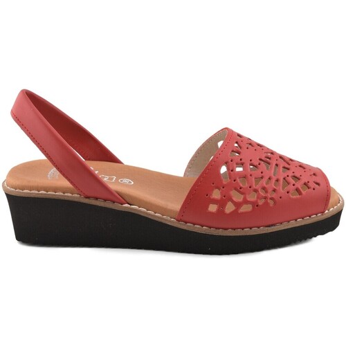 Zapatos Mujer Sandalias Cbp - Conbuenpie Avarcas Menorquinas rojas con cuña y gel by CBP Rojo