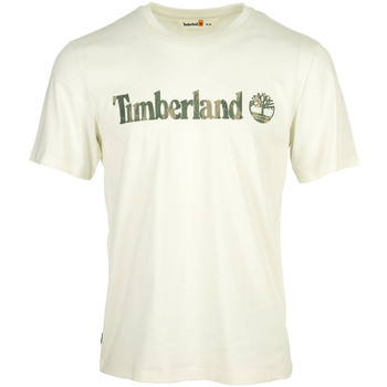 textil Hombre Camisetas manga corta Timberland Camo Linear Logo Short Blanco