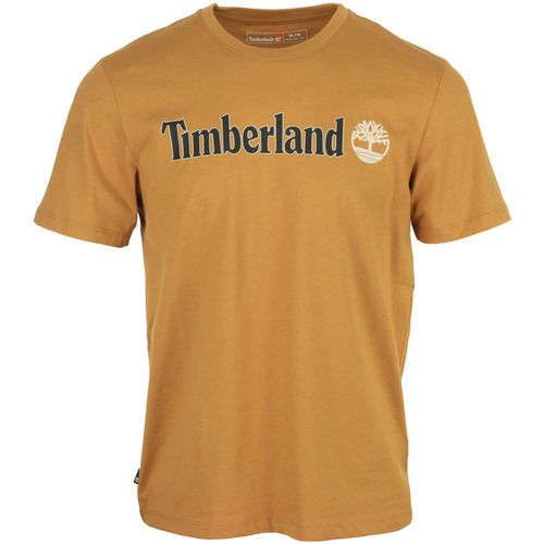 textil Hombre Camisetas manga corta Timberland Linear Logo Short Sleeve Marrón