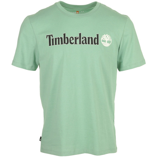 textil Hombre Camisetas manga corta Timberland Linear Logo Short Sleeve Verde