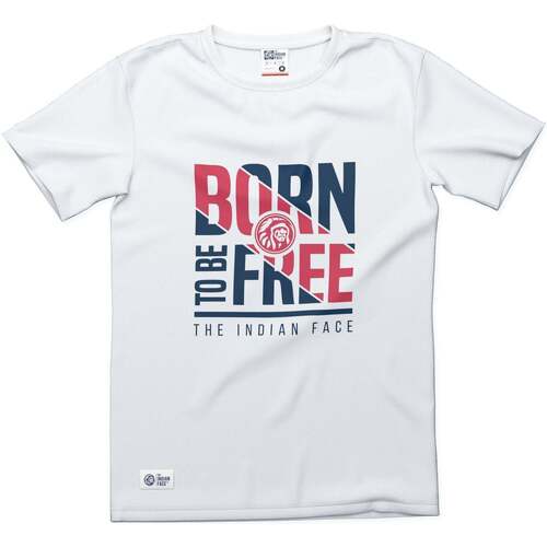 textil Camisetas manga corta The Indian Face Born to be Free Blanco
