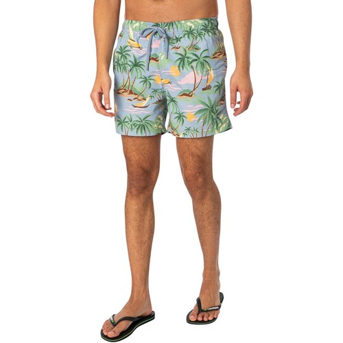 textil Hombre Bañadores Gant Shorts De Baño Con Estampado Hawaiano Azul