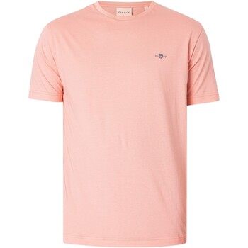 textil Hombre Camisetas manga corta Gant Camiseta Con Escudo Normal Rosa