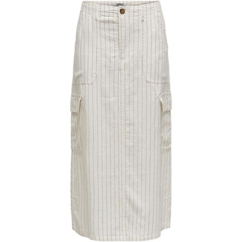 textil Mujer Faldas Only 15310976 - Onlmalfy-Dear Linen Blanco