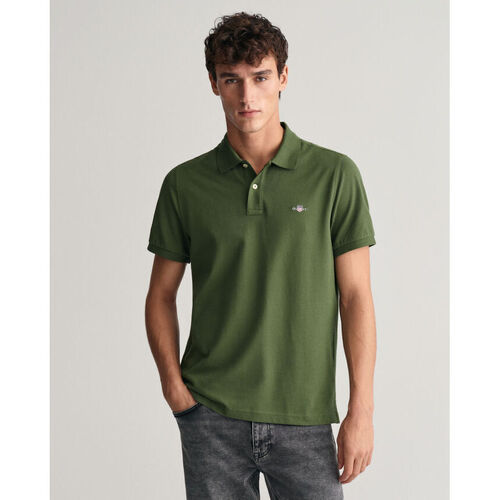 textil Hombre Tops y Camisetas Gant Polo Shield de piqué de algodón de corte regular Verde
