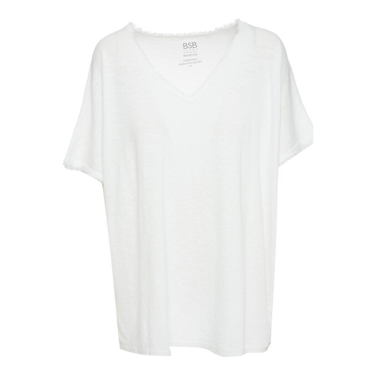 textil Mujer Tops y Camisetas Bsb CAMISETA--051-210132-WHITE Multicolor