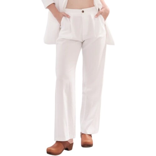 textil Mujer Pantalones con 5 bolsillos White Wise WW29137 Blanco