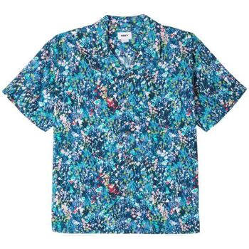 textil Hombre Camisas manga larga Obey Camisa The Garden Hombre Teal Blue Multi Azul