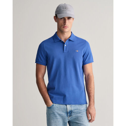 textil Hombre Tops y Camisetas Gant Polo Shield de piqué de algodón de corte regular Azul