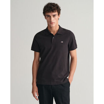 textil Hombre Tops y Camisetas Gant Polo Shield de piqué de algodón de corte regular Negro