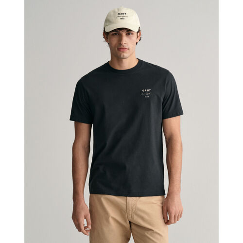 textil Hombre Tops y Camisetas Gant Camiseta  Script Graphic Negro