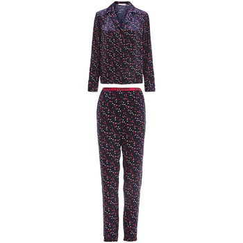 textil Mujer Pijama Tommy Hilfiger LS SET PRINT UW0UW02559 Negro