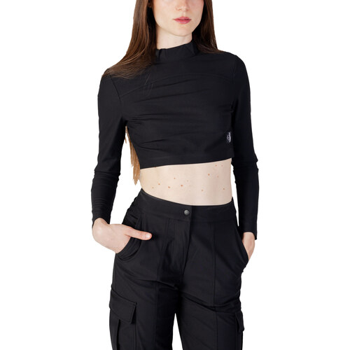 textil Mujer Tops / Blusas Calvin Klein Jeans TECHNICAL KNIT MOCK J20J221312 Negro