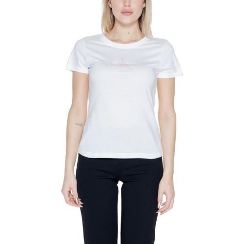 textil Mujer Camisetas manga corta Calvin Klein Jeans SATIN J20J222343 Blanco