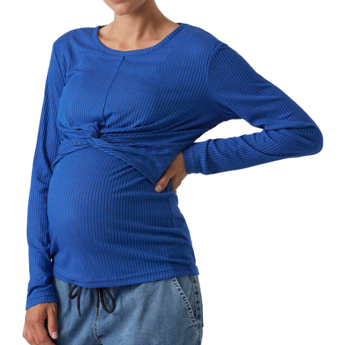 textil Mujer Camisetas manga larga Mamalicious  Azul