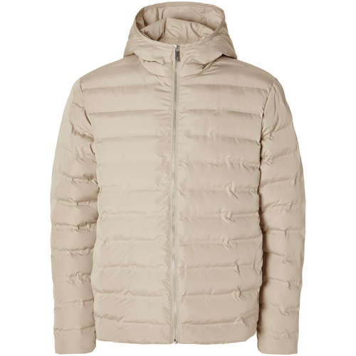 textil Hombre Plumas Selected Barry Quilted Hooded Jacket Pure Cashmere Beige
