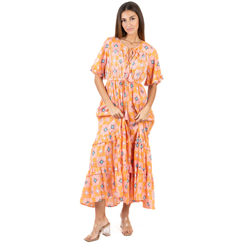 textil Mujer Vestidos largos Isla Bonita By Sigris Vestido Largo Midi Naranja