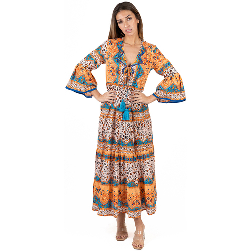 textil Mujer Vestidos largos Isla Bonita By Sigris Vestido Naranja