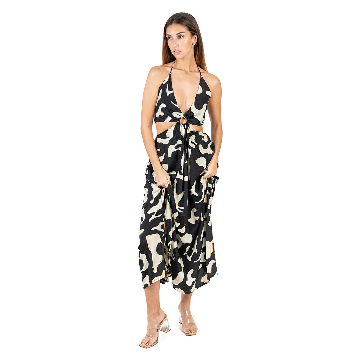 textil Mujer Vestidos largos Isla Bonita By Sigris Vestido Largo Midi Negro