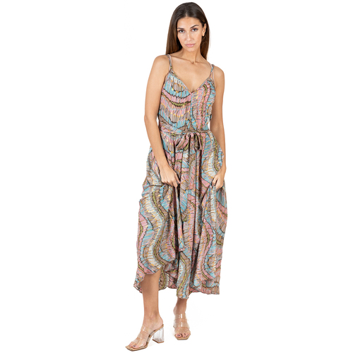 textil Mujer Vestidos largos Isla Bonita By Sigris Vestido Largo Midi Marrón