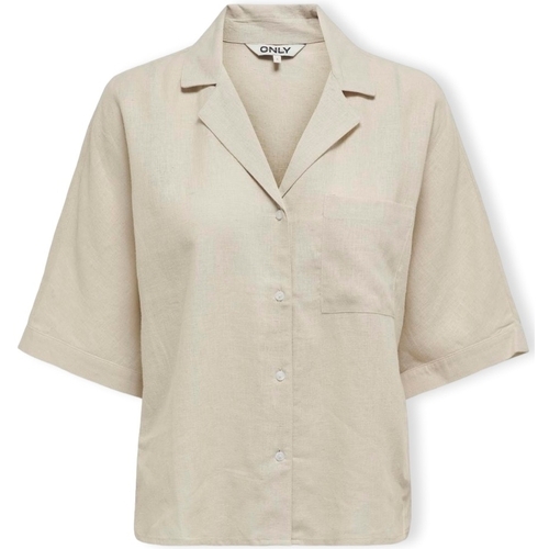 textil Mujer Tops / Blusas Only Noos Tokyo Life Shirt S/S - Moonbean Beige